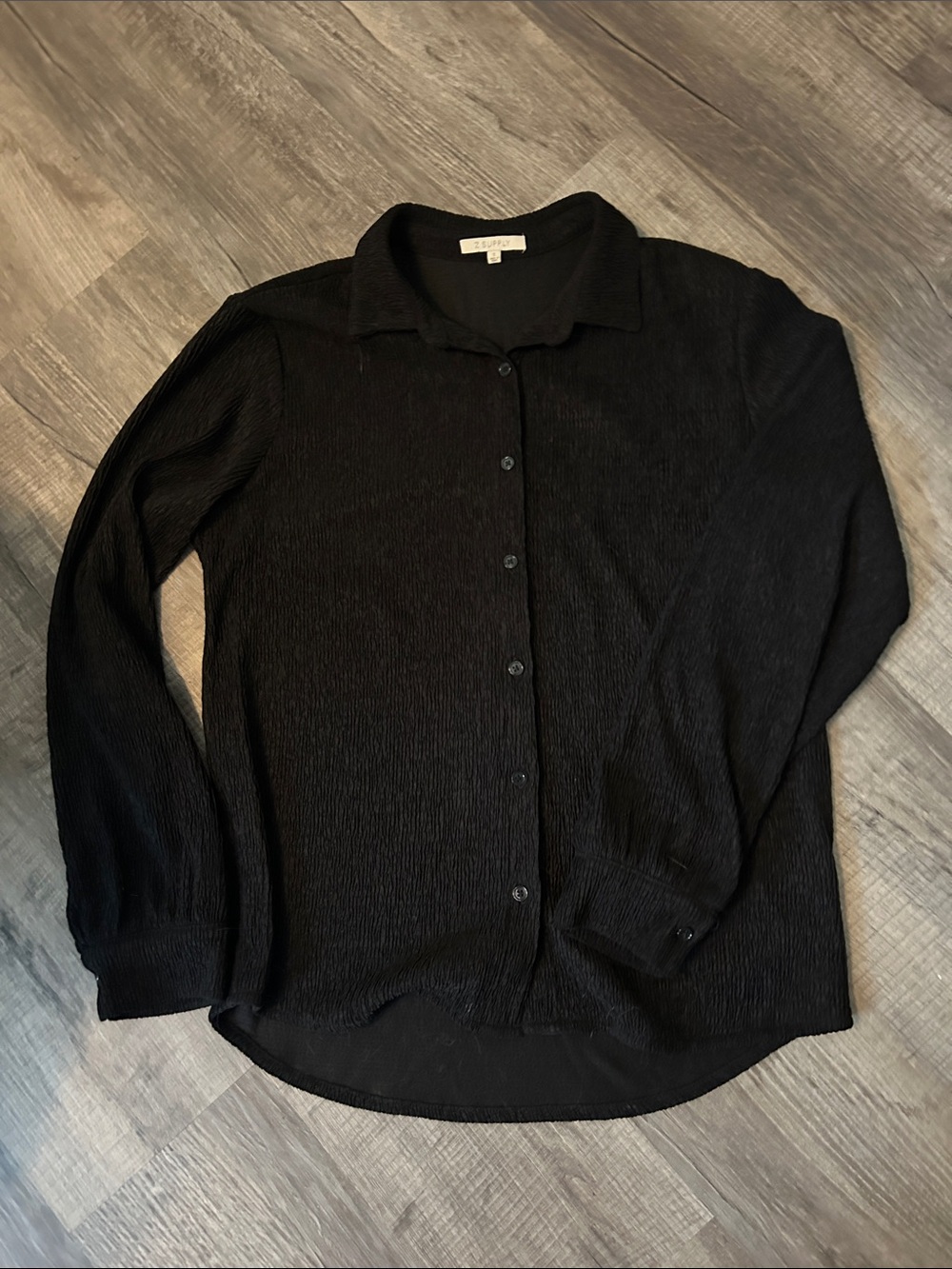 Z Supply Black Casual Long Sleeve Button-Down Shirt